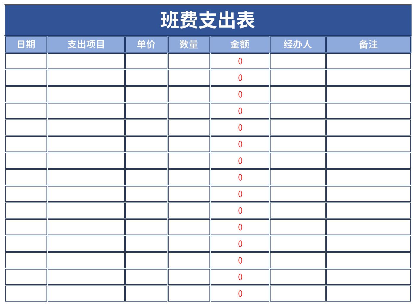 Screenshot of class fee expense detailed list