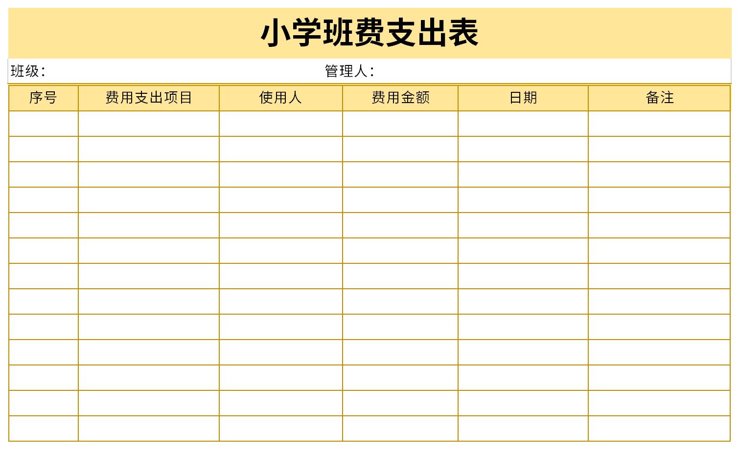 Screenshot of primary school class fee expenditure list