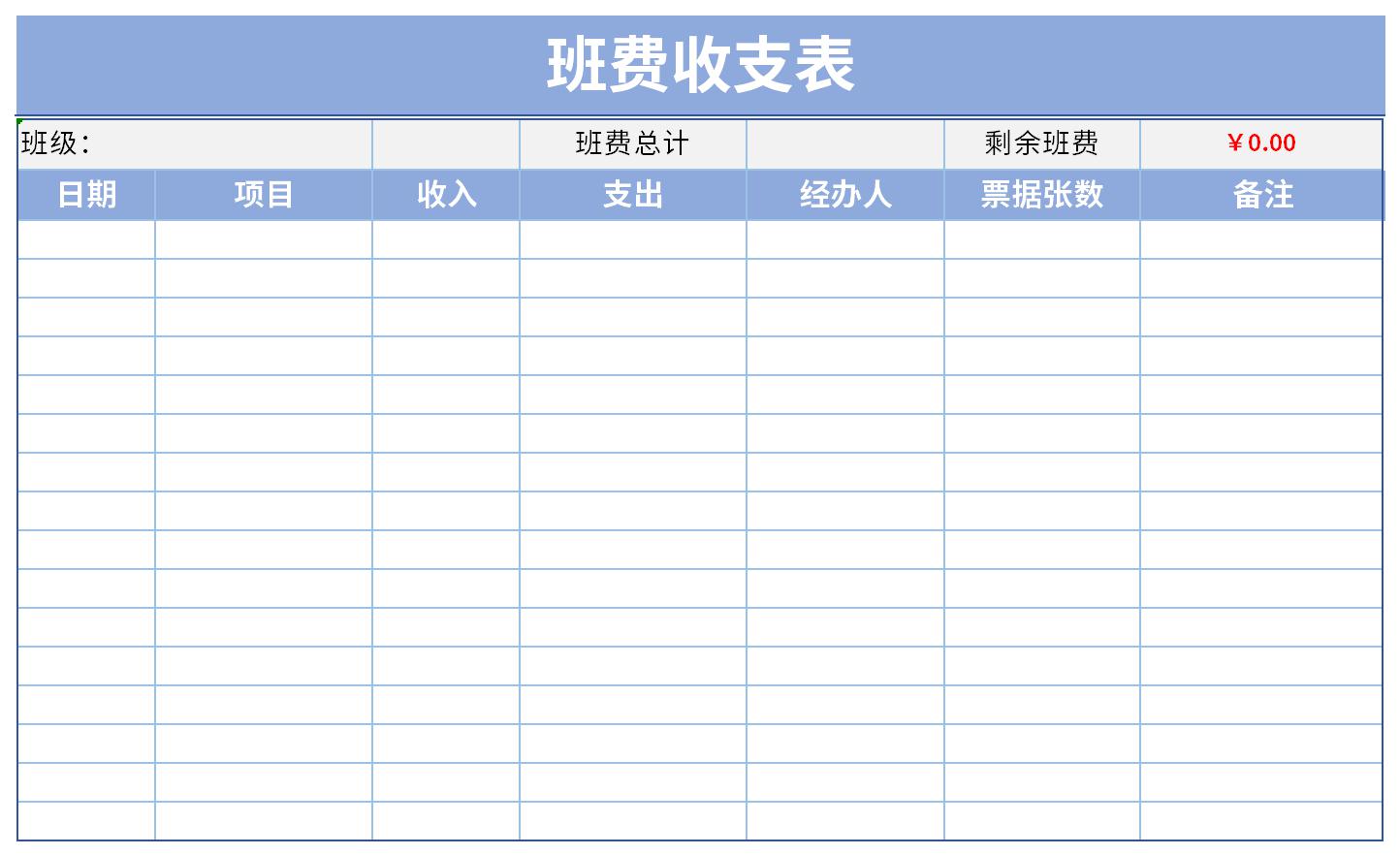 Screenshot of class fee income and expenditure accounting detailed list