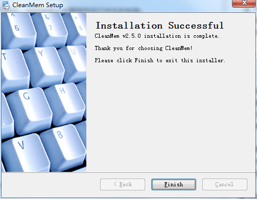 Screenshot of memory cleaning tool (CleanMem)
