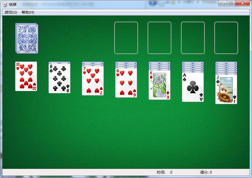 Screenshot of Windows Solitaire game