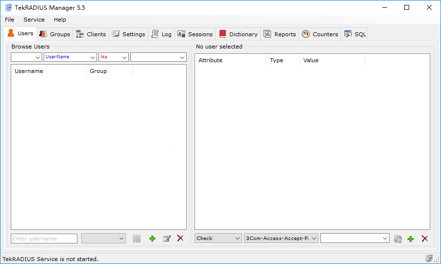 radius authentication server screenshot