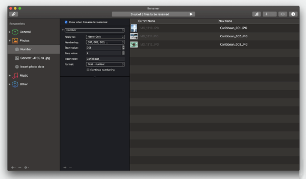 Renamer for Mac screenshots