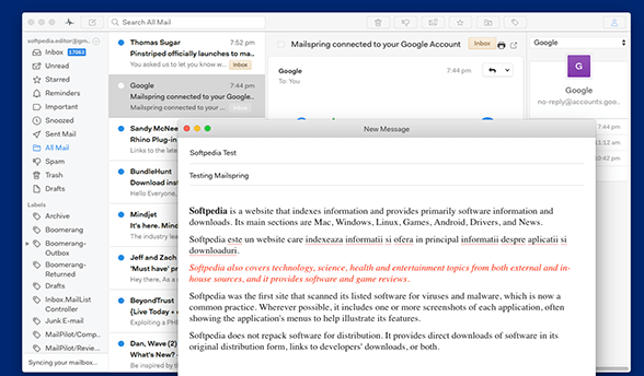 Mailspring Mac screenshot