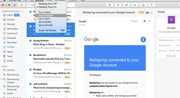 Mailspring Mac screenshot