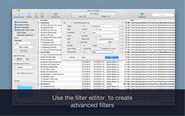 File List Export Mac screenshot