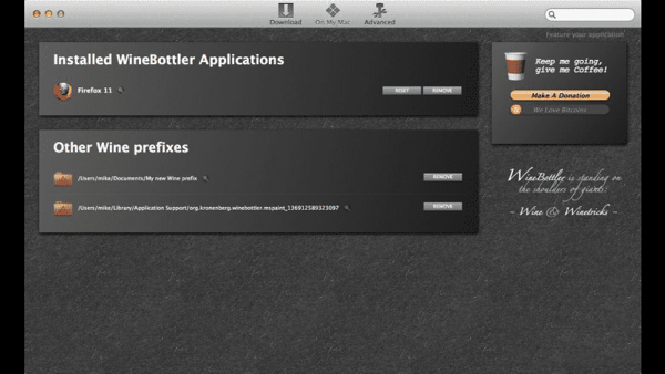 WineBottler screenshot