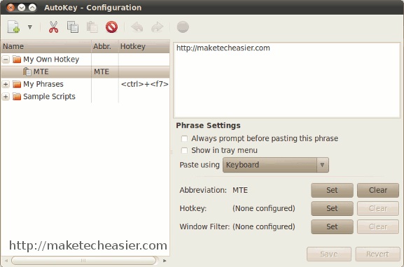 AutoKey screenshot