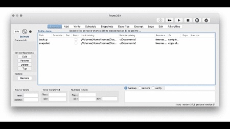 RsyncOSX Mac screenshot