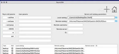 RsyncOSX Mac screenshot
