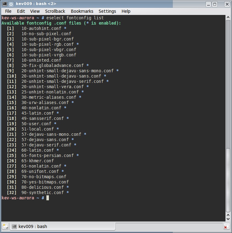 Fontconfig screenshot