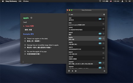 English-Chinese dictionary Mac screenshot