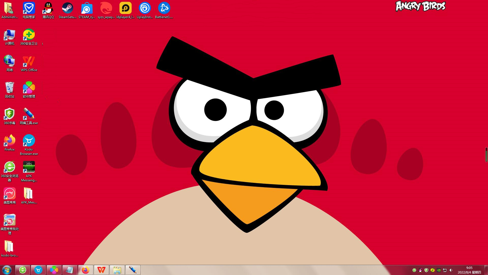 Win7 Theme:Angry Birds Screenshot