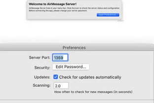 AirMessage Mac screenshots