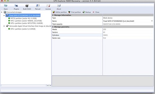 UFS Explorer RAID Recovery Mac screenshot