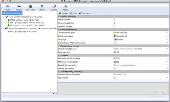 UFS Explorer RAID Recovery Mac screenshot