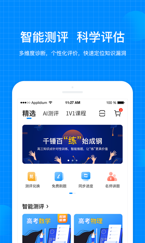 Screenshot of the online PC version of the Future Brain Exam