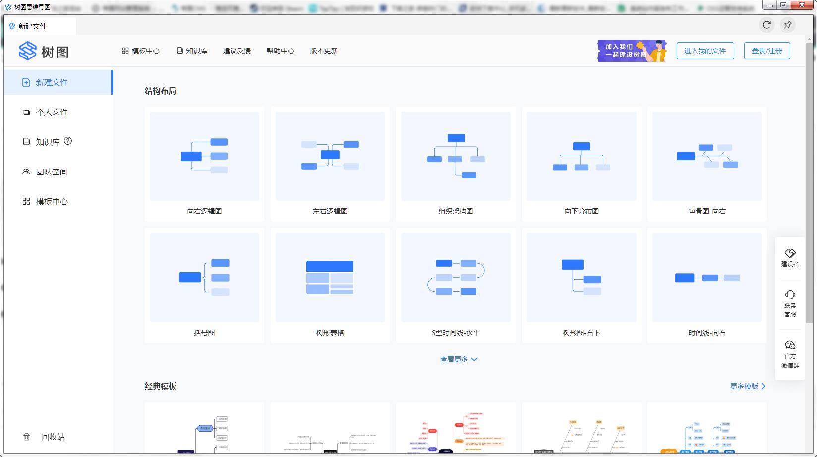 Screenshot of Mac version of tree diagram mind map