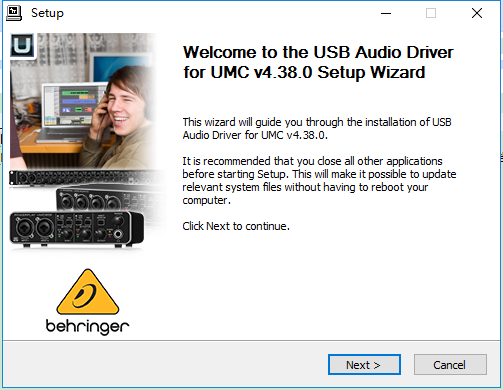 Screenshot of the driver of the UMC204HD sound card