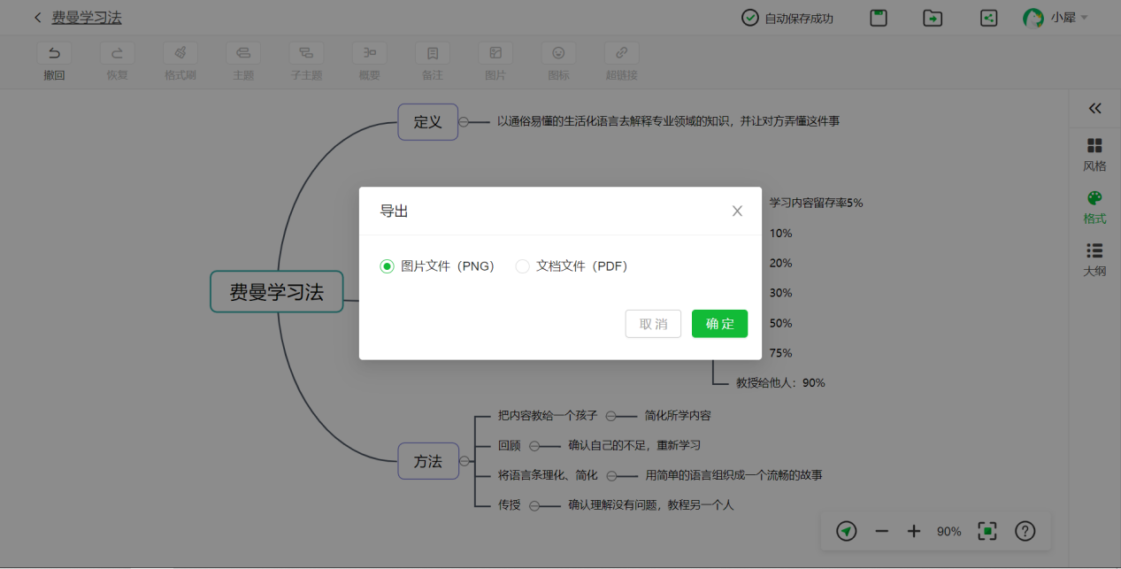 Screenshot of Zhixi mind map
