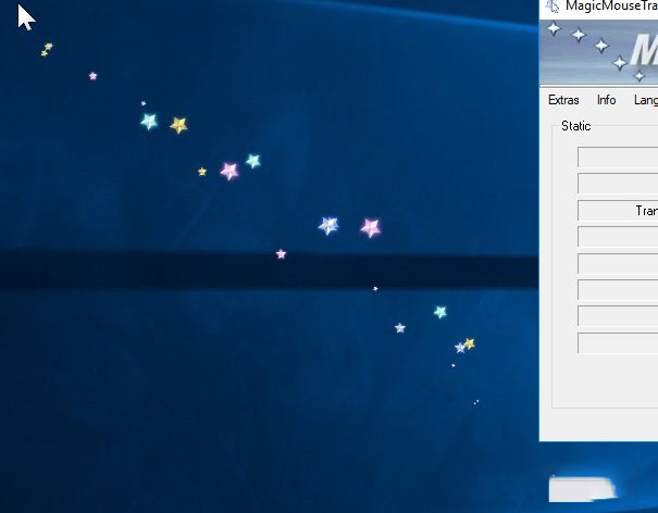 Screenshot of custom mouse trailing tool (MagicMouseTrails)