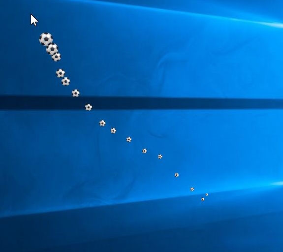 Screenshot of custom mouse trailing tool (MagicMouseTrails)