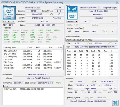 Hardware detection tool (hwinfo64)