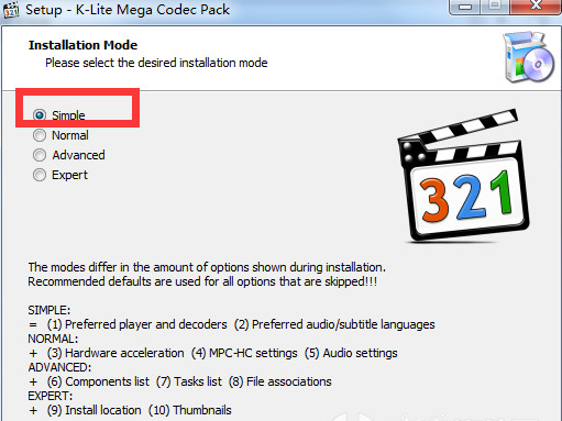 Screenshot of K-Lite Mega Codec Pack