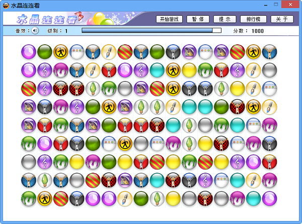 Screenshots of the stand-alone version of Crystal Lianliankan