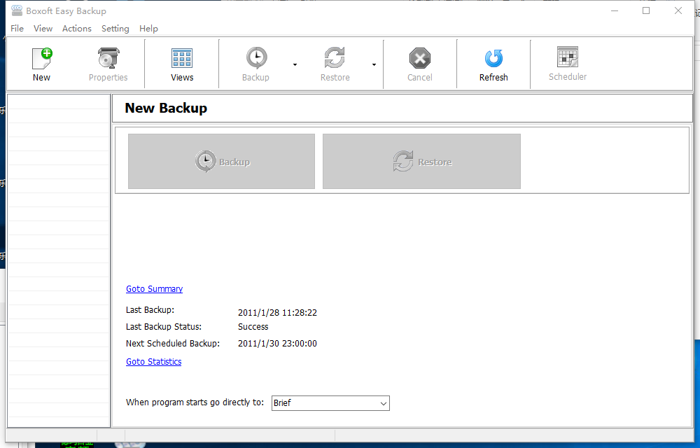 Screenshot of computer data backup software Boxoft Easy Backup