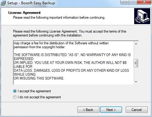 Screenshot of computer data backup software Boxoft Easy Backup