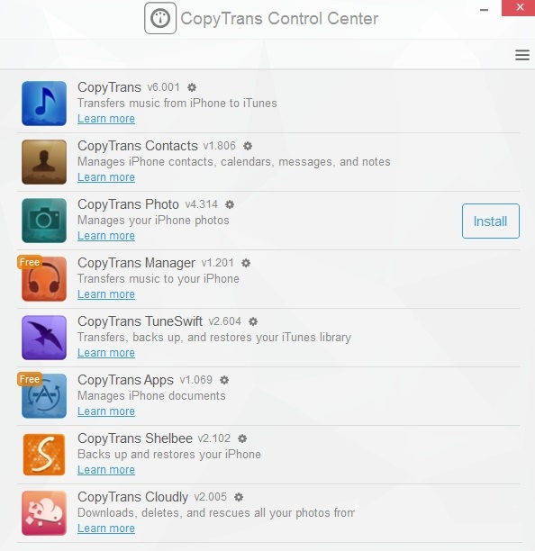 Screenshot of the iPhone Contact Tool