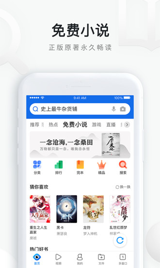 Screenshot of mobile QQ browser