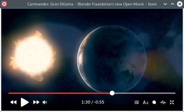 Bomi multimedia player screenshot