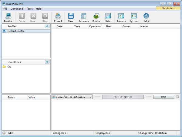 Screenshot of Disk Pulse Pro (disk monitoring tool)