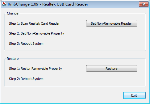 Realtek USB Card Reader Screenshot