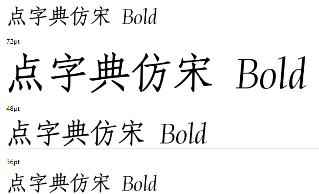 Dian dictionary imitates Song Dynasty Bold download