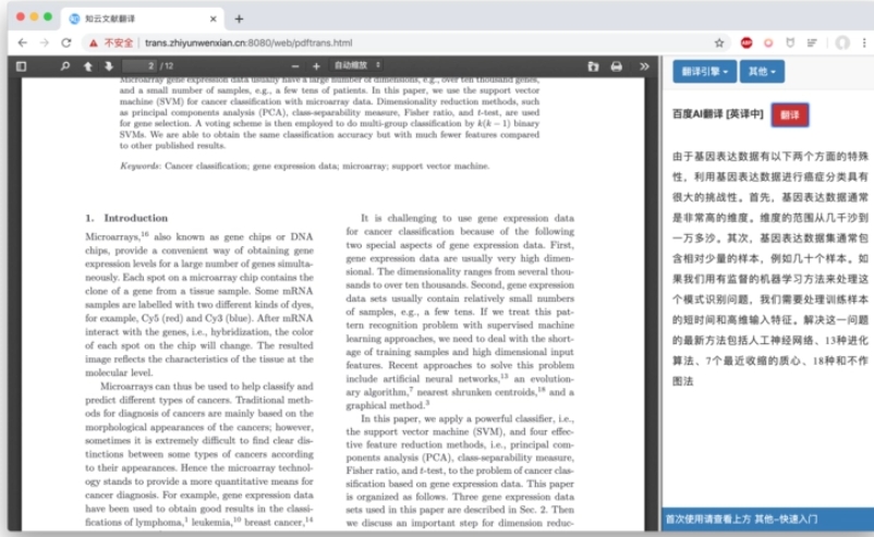 Screenshot of Zhiyun Document Translation