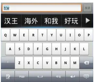 Screenshot of Hanwang handwriting input method
