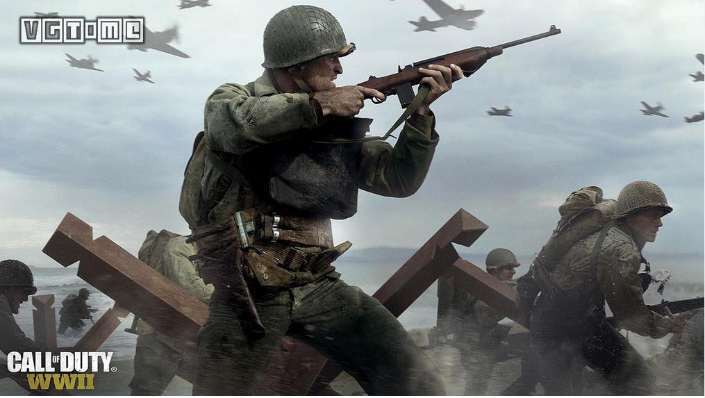 Screenshot of beach landing battle