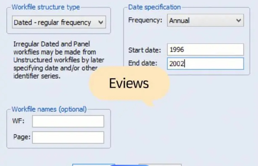 screenshots of eviews