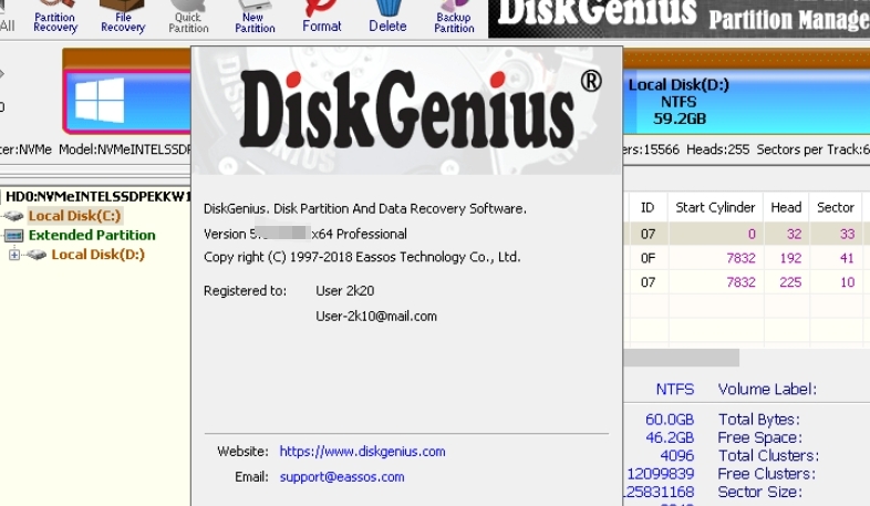 DG disk tool DiskGenius screenshot