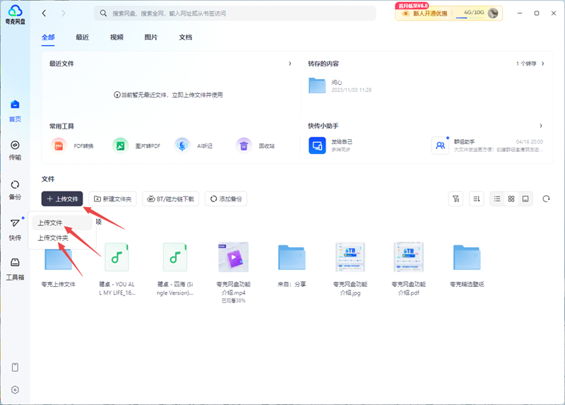 Quark network disk screenshot