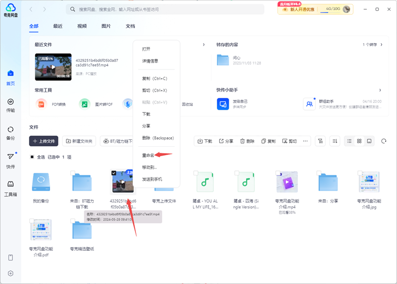 Quark network disk screenshot