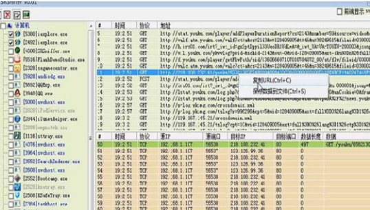 Network sniffer screenshot