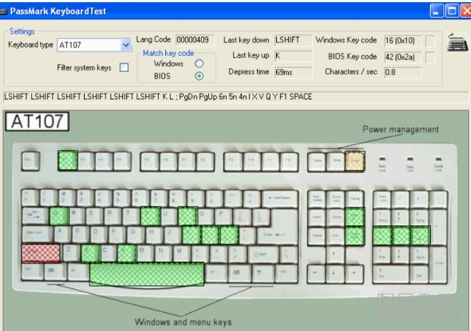 How to use KeyboardTest (keyboard test tool)