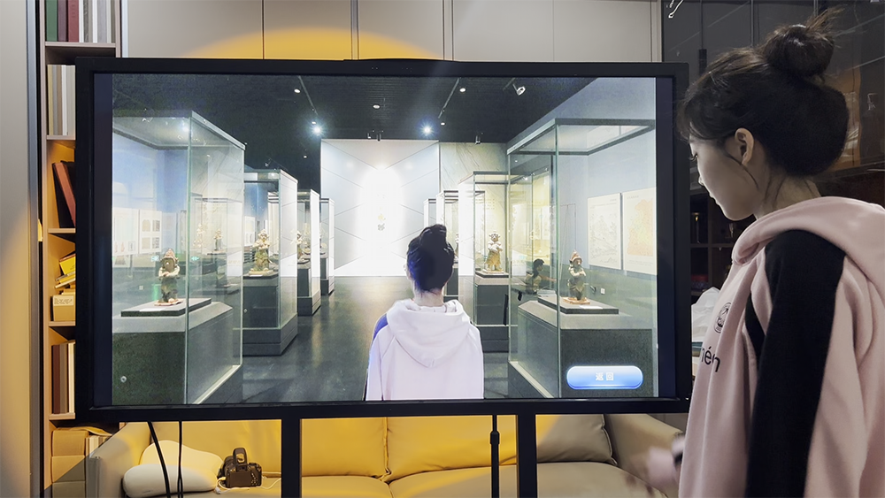 Screenshots of exhibition hall AI photos