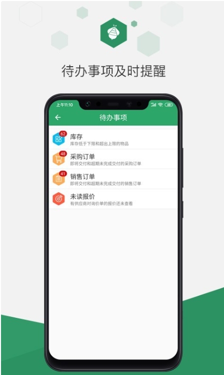 Screenshot of Baizhuo Youcaiyun's purchase, sale and inventory