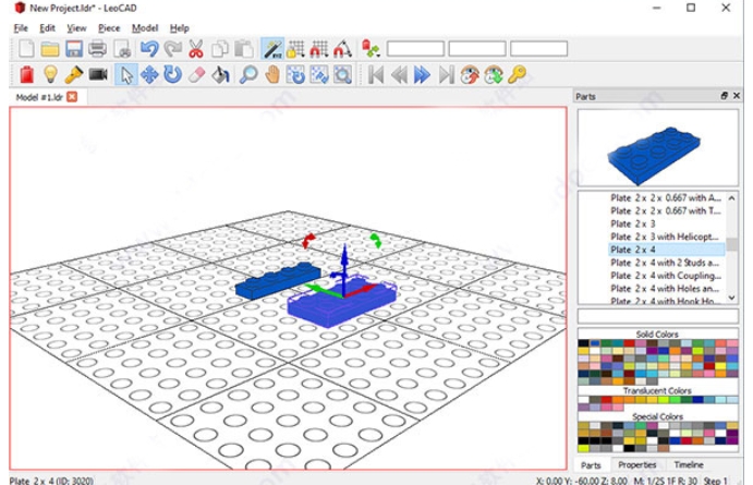 LeoCAD virtual Lego model creation tool download Screenshot of LeoCAD virtual Lego model creation tool