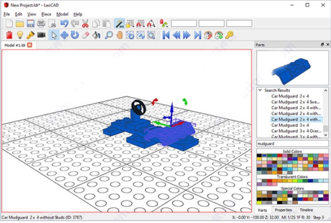 LeoCAD virtual Lego model creation tool download Screenshot of LeoCAD virtual Lego model creation tool